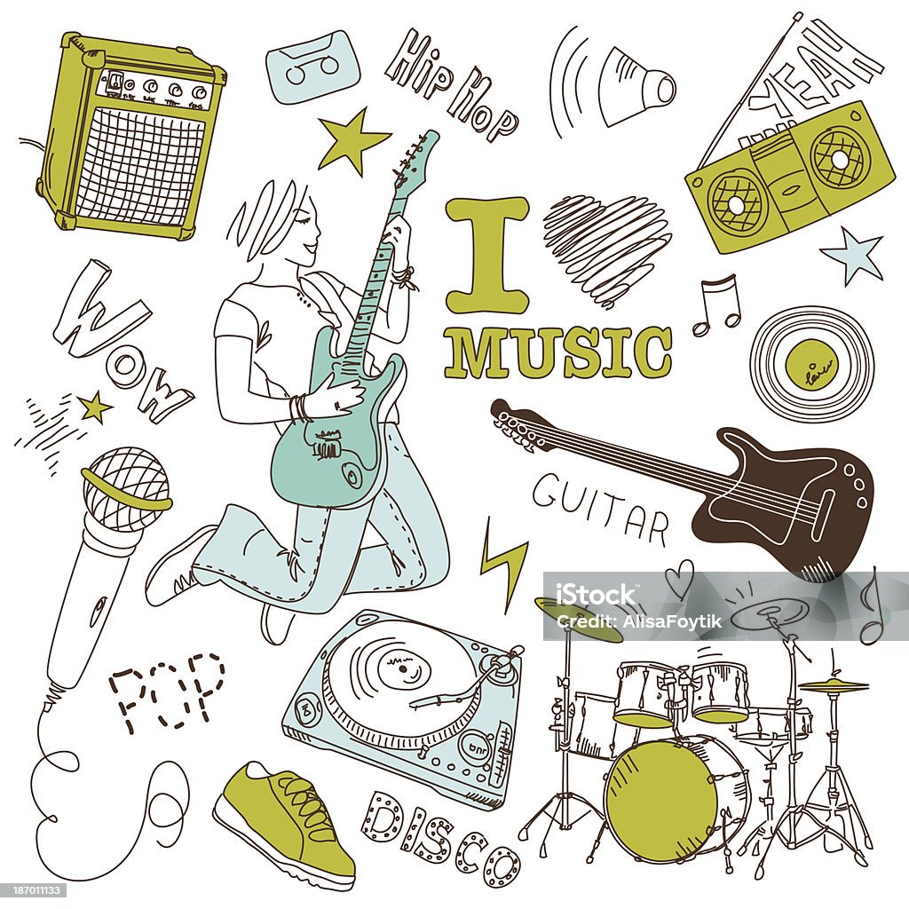 Music Doodles Adult stock vector