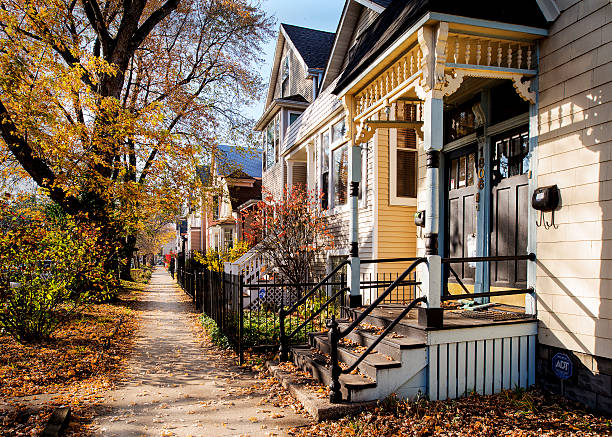 istock Fall in suburb 187011730