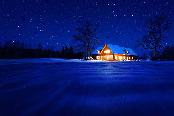 하우스 겨울 스톡 사진