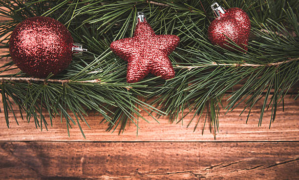 istock Christmas decoration ornaments on pine tree 187016016