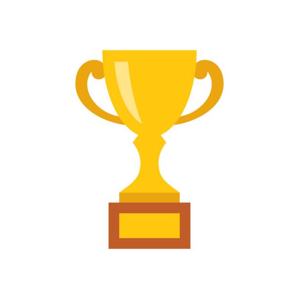 stockillustraties, clipart, cartoons en iconen met gold trophy cup icon. - trofee