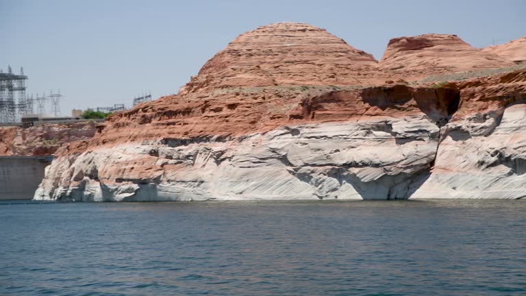 Glen Canyon Dam in summer season Slow motion