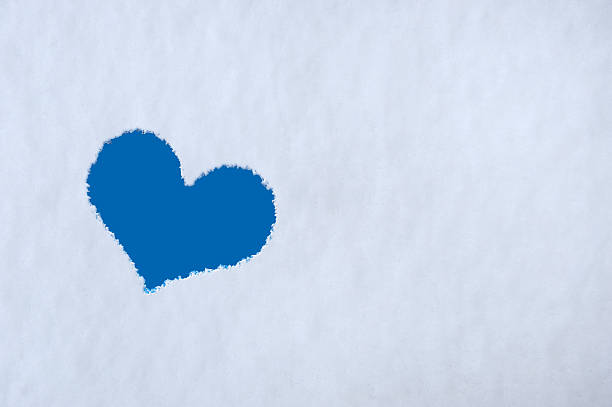 istock Heart shape painted on frozen window 187019074