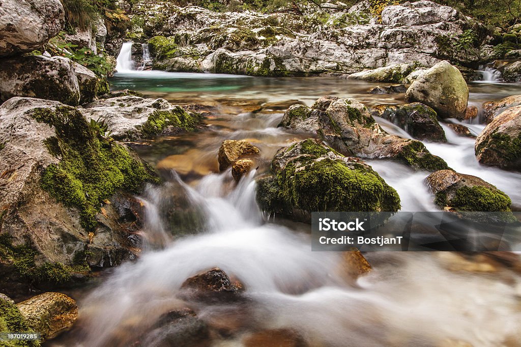 Stream im Lepena, Slowenien, Europa. - Lizenzfrei Bach Stock-Foto