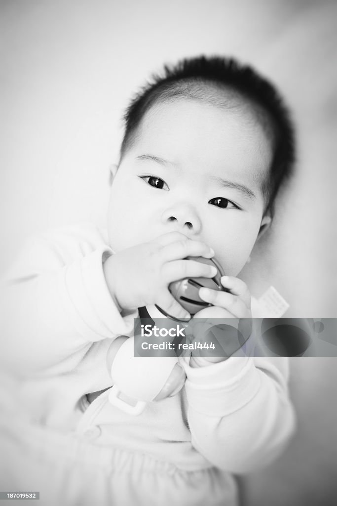 Bebê fofo asiática - Foto de stock de 0-11 meses royalty-free