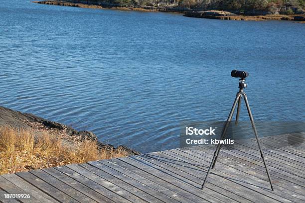 Cámara Y Trípode En El Embarcadero En Lugar De Belleza Madera Foto de stock y más banco de imágenes de Agua