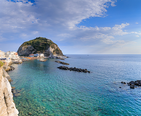 Sant’Angelo is  the most famous and picturesque village on the island of Ischia: it is a large rock linked to the island through a small strip of land, stretched on the sea with a piece of dark sand, showing a volcanic nature.