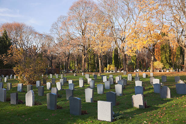 istock Cemetery in fall. 187019998
