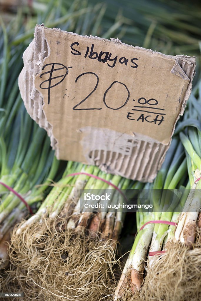 Green Onions Green onions in a market stall located in Carbon Market in Cebu City, Cebu, Philippines Agriculture Stock Photo