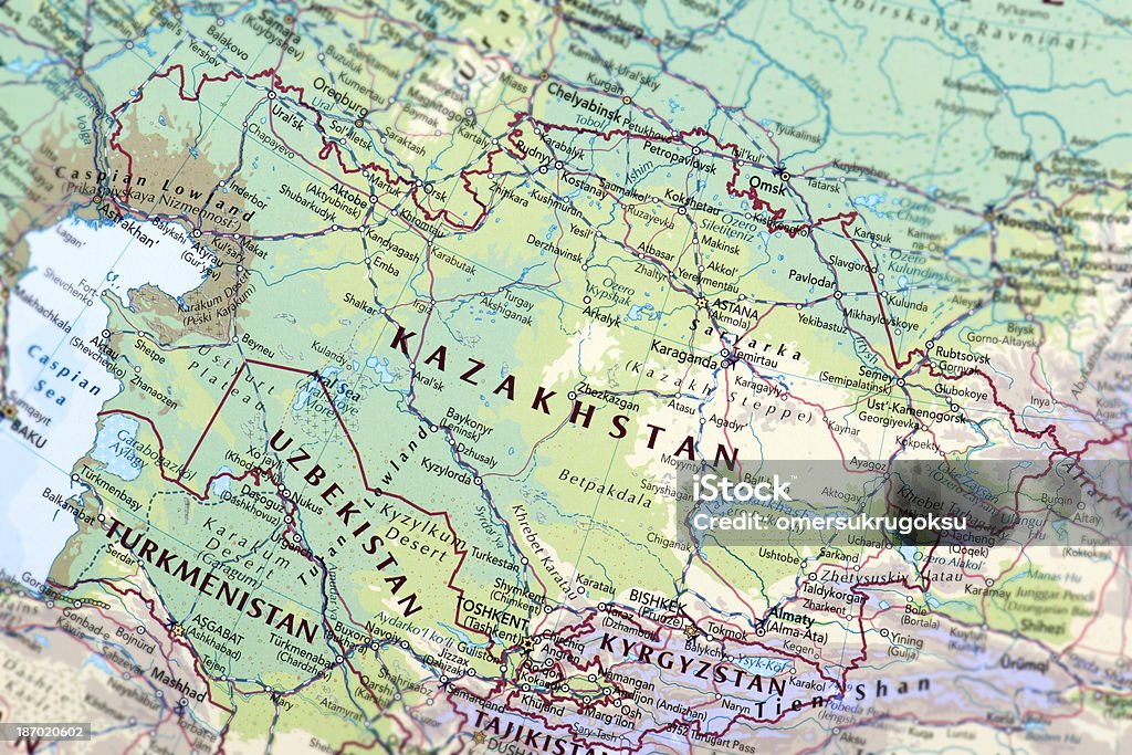 KAZAKISTAN - Foto stock royalty-free di Carta geografica