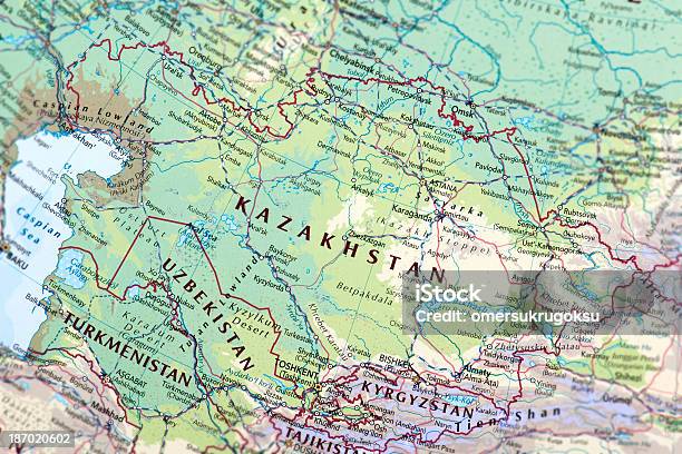 Kazakistan - Fotografie stock e altre immagini di Carta geografica - Carta geografica, Kazakistan, Almaty