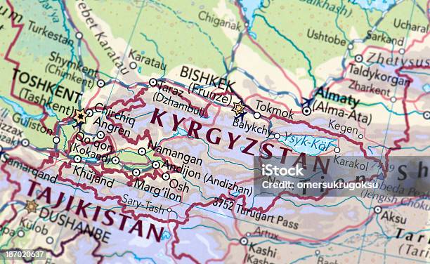 Foto de Quirguistão e mais fotos de stock de Mapa - Mapa, Quirguistão, Cartografia