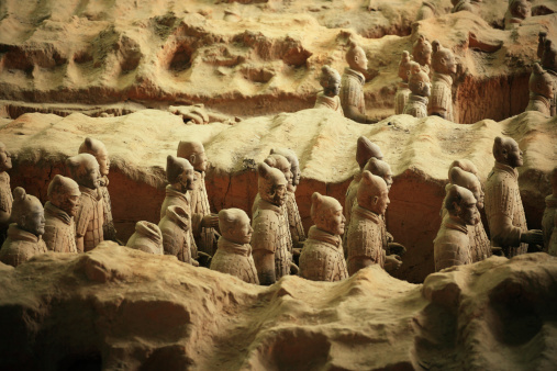 Terracotta warriors in Xian, China