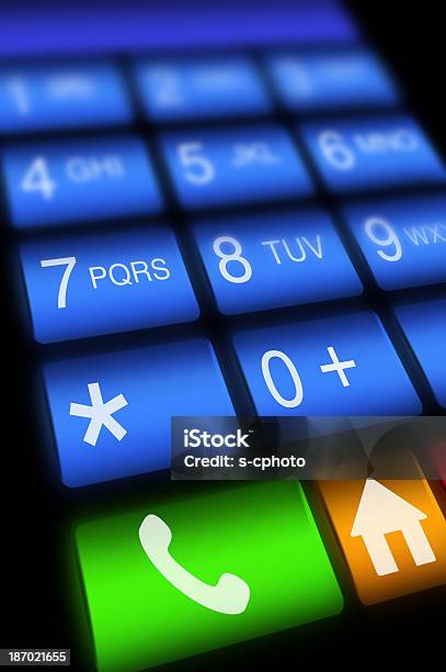 Pantalla Táctil Teclado Numérico Foto de stock y más banco de imágenes de Azul