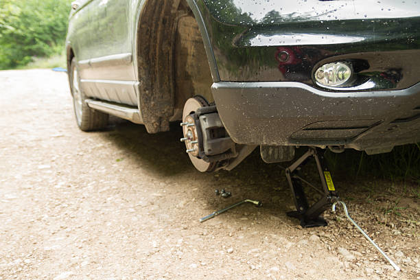 istock Car tire repare 187021733