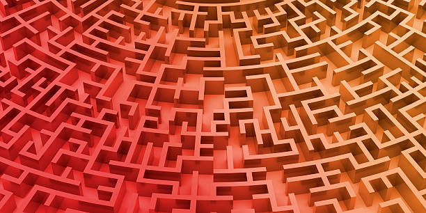 Circular Labyrinth Detail stock photo