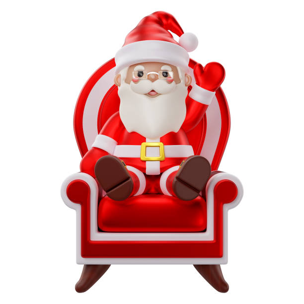 istock 3d  santa claus sitting on a chair icon 1870220459