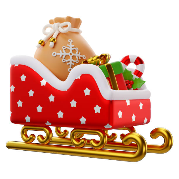 istock 3d sleigh with gifts icon 1870220460