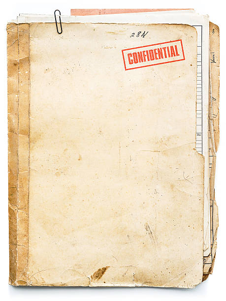 vintage confidential file vintage file with confidential stamp isolated on white background. file folder stock pictures, royalty-free photos & images
