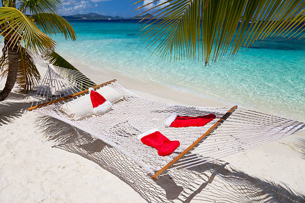 istock Christmas holidays at a white sand beach in the Caribbean 187023340
