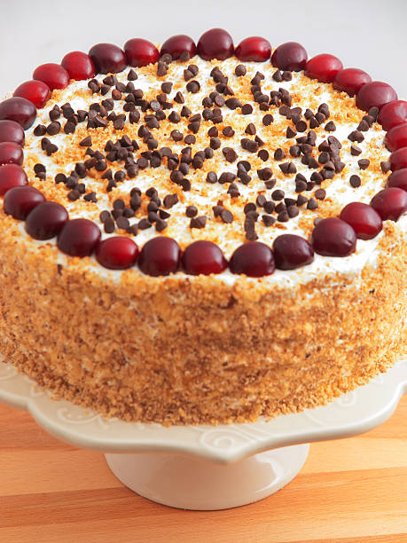 istock Homemade cake with cherries 187023537