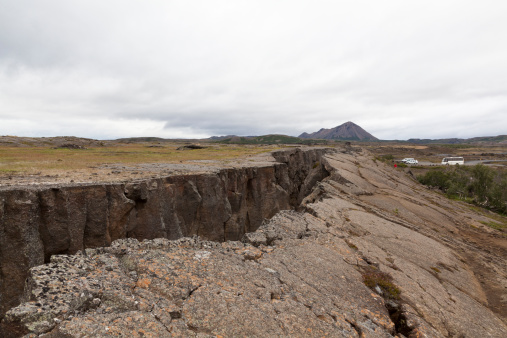 Grotagja fault in Iceland, copy space - for more  click here 