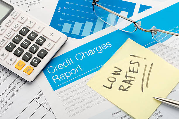 istock Credit charges report form with low rates 187025322