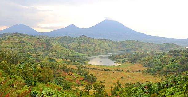 The lake Ruhondo - North of Rwanda stock photo
