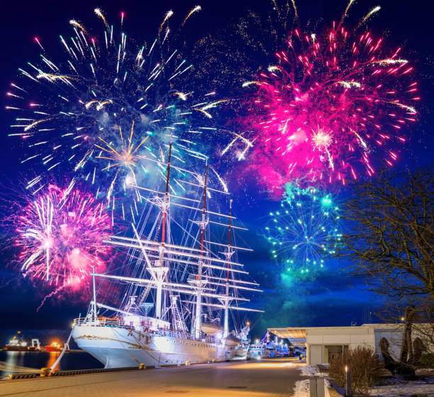 istock Fireworks display by the Baltic Sea in Gdynia. Poland 1870257625