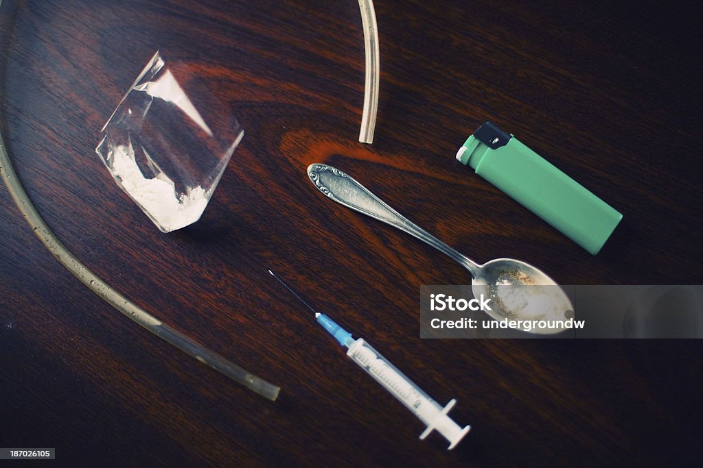 Instrumentos de heroína dose - Royalty-free Base - Comida e Bebida Foto de stock