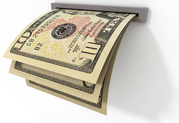 istock Banknotes of $ 10 being delivered 187026356