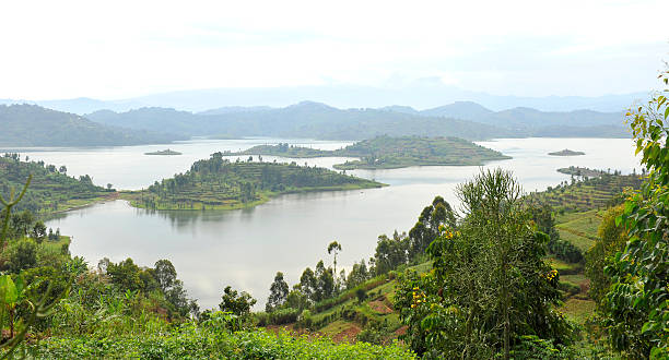 The lake Ruhondo - North of Rwanda stock photo