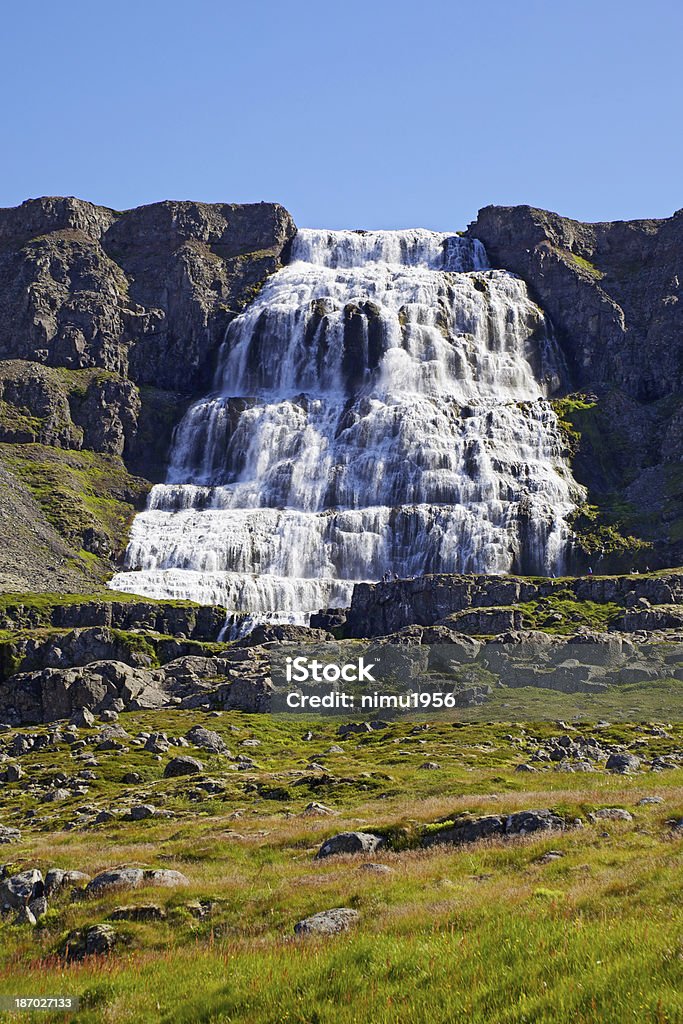 Dynjandi Cachoeira de Westfjords.  Islândia. - Foto de stock de Alto - Descrição Geral royalty-free