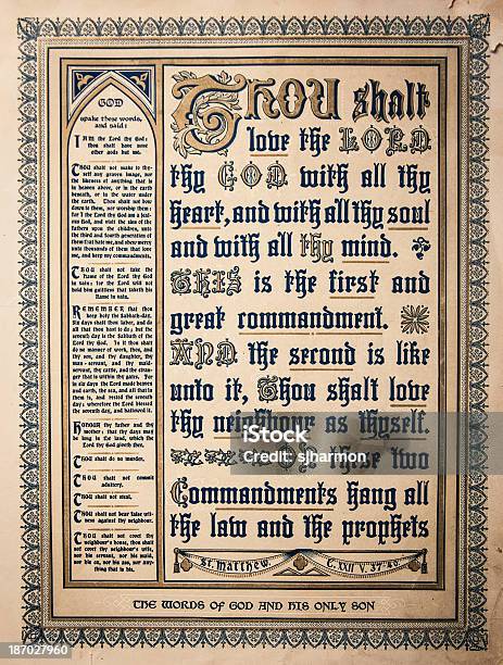 Christian Antiguas Guión 1800 Sagrada Biblia Página Foto de stock y más banco de imágenes de Biblia