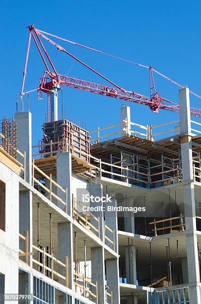 Beton Highrise Baustelle Stockfoto und mehr Bilder von Architektonische Säule - Architektonische Säule, Außenaufnahme von Gebäuden, Balkengerüst