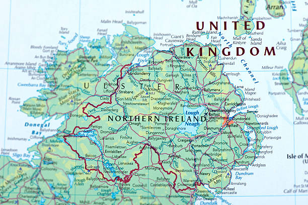 NORTHERN IRELAND Map of Northern Ireland.  northern ireland photos stock pictures, royalty-free photos & images