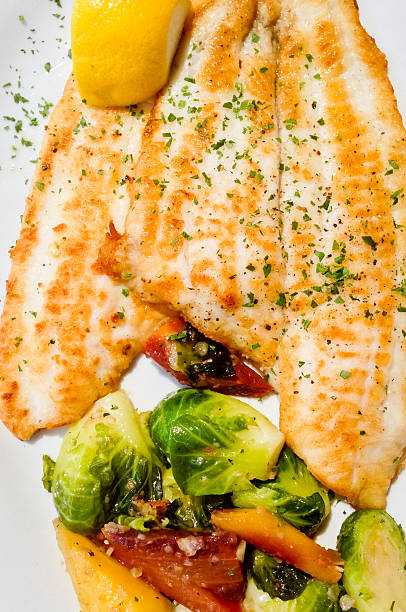 istock Fried Fish and Vegetables on a plate 187030022