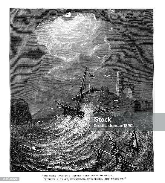 Shipwreck Stock Vektor Art und mehr Bilder von Sinken - Sinken, Großsegler, 19. Jahrhundert