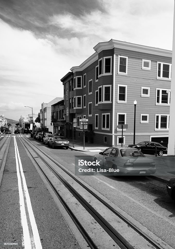 San Francisco Street.Black And White San Francisco Street Avenue Stock Photo