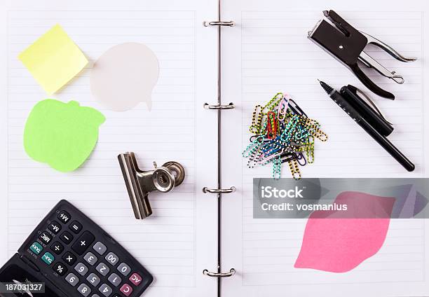 Office Supplies Stock Photo - Download Image Now - Data, Green Color, Advice