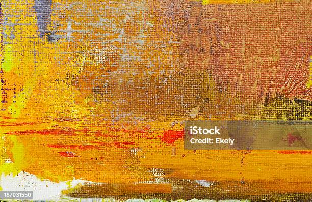 Laranja Abstrato Arte Pintada De Fundo - Fotografias de stock e mais imagens de Abstrato - Abstrato, Amarelo, Arte