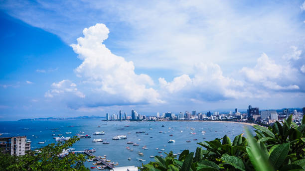 istock Wide sea and big city 1870326208