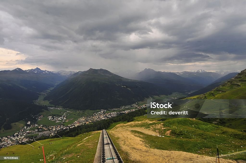 Bela vista de Davos Kloster Suíça - Royalty-free Aldeia Foto de stock