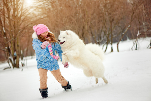 Little girl and her dog