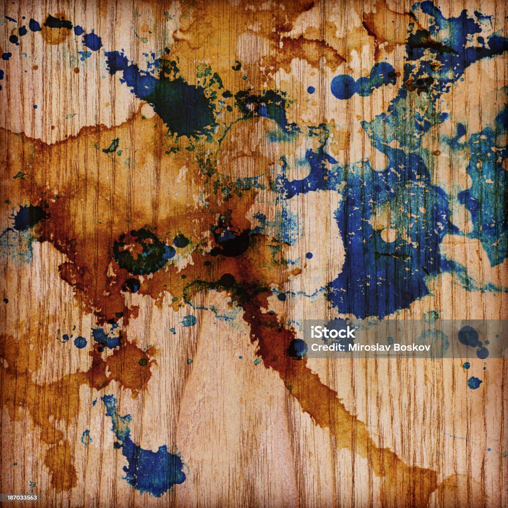 Hi-Res bianco legno di pino Veneer inchiostro Blotted Polychrome Grunge Texture - Foto stock royalty-free di Acquerello