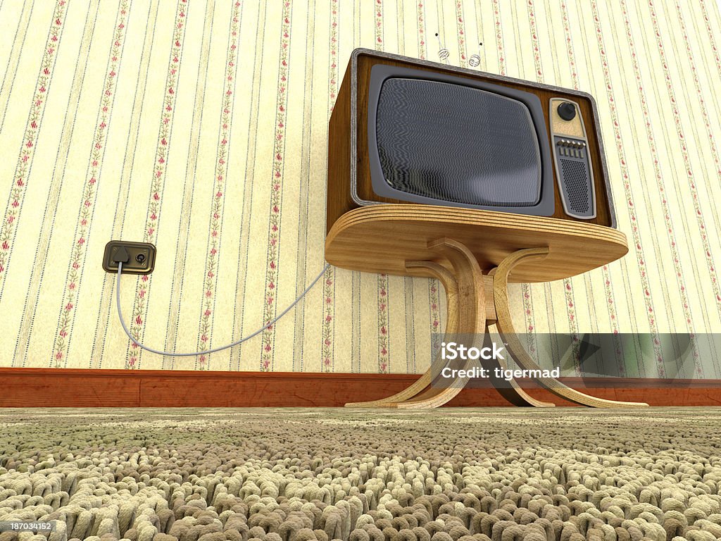 Retro televisor - Foto de stock de Diseño floral libre de derechos