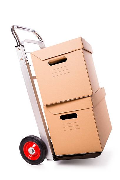 istock hand truck and carton boxes (clipping path) 187034396