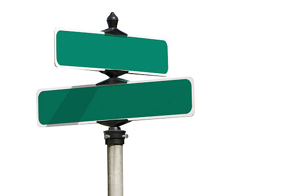 istock Blank Green Street Intersection Sign Isolated on White 187034413