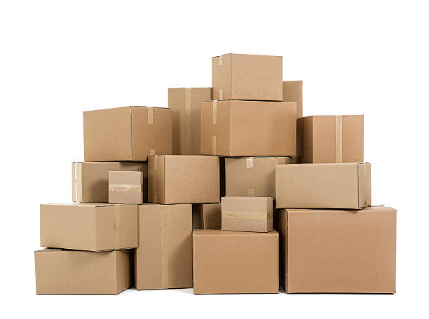 boîtes en carton - packaging freight transportation box moving office photos et images de collection