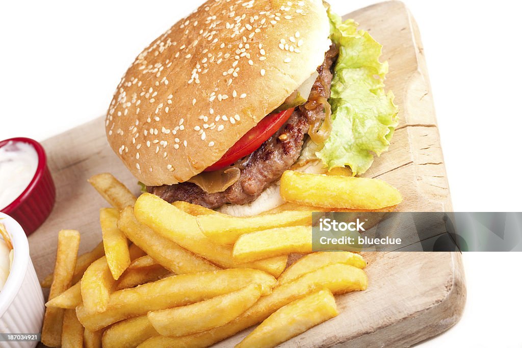 Burger et frites - Photo de Aliment libre de droits